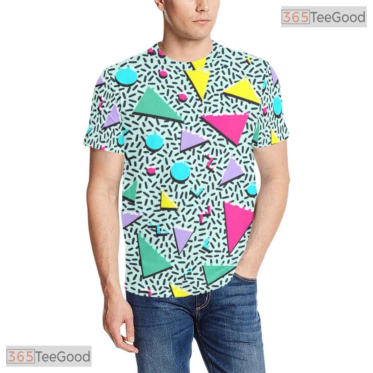 Blue Retro Vintage Disco 80s 90s Party Costume 3D Printed Casual Unisex T-Shirt