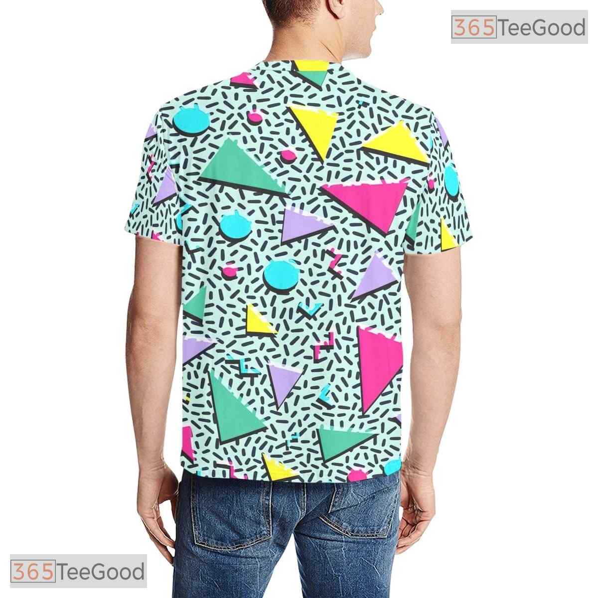 Blue Retro Vintage Disco 80s 90s Party Costume 3D Printed Casual Unisex T-Shirt