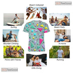 Blue Retro Vintage Disco 80s 90s Party Costume 3D Printed Casual Unisex T-Shirt