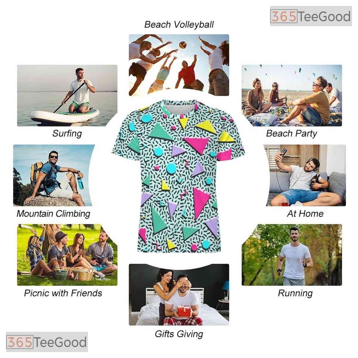 Blue Retro Vintage Disco 80s 90s Party Costume 3D Printed Casual Unisex T-Shirt