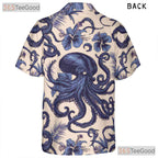 Blue Octopus Nautical Sea Life Hawaiian Shirt Men Women Summer Vacation Top