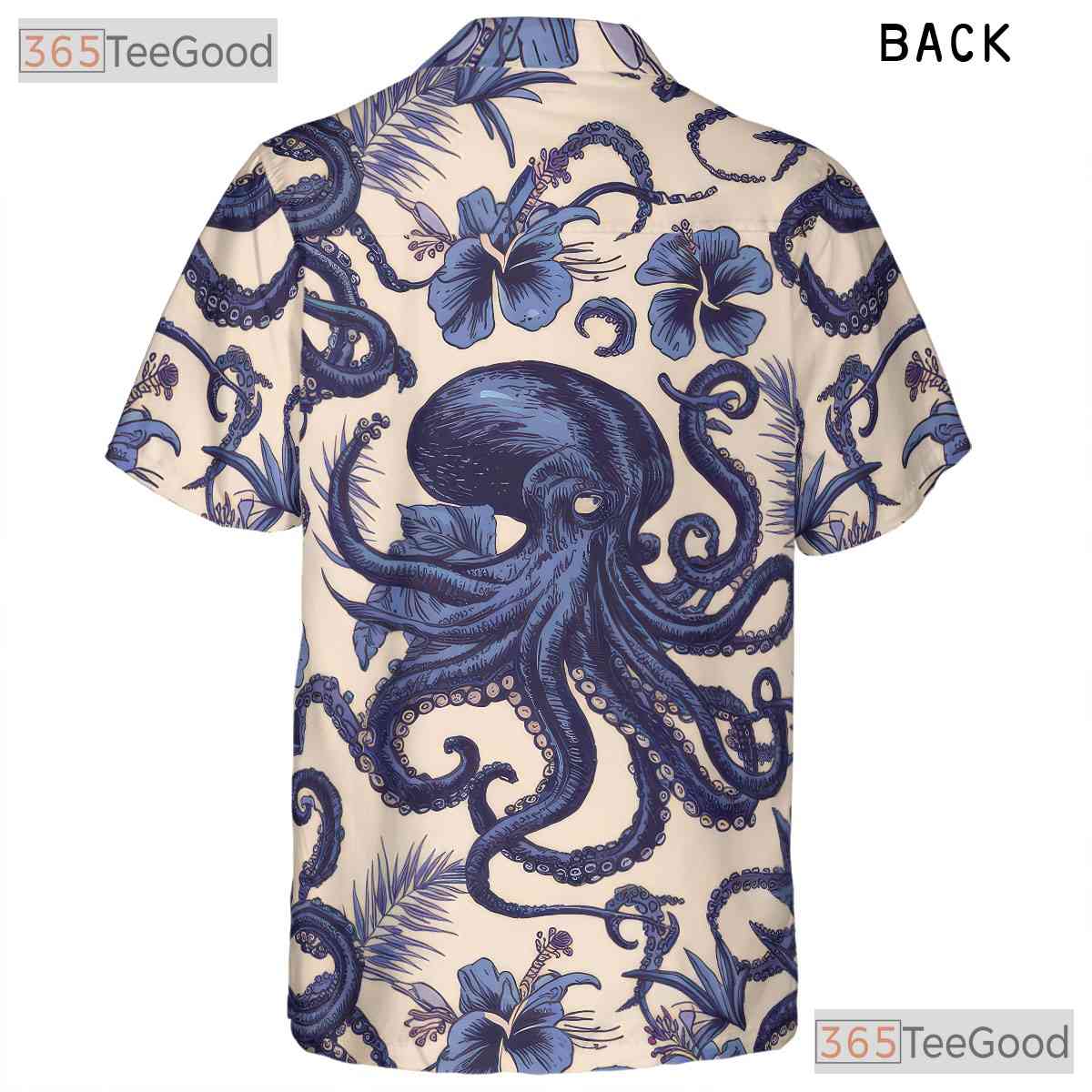 Blue Octopus Nautical Sea Life Hawaiian Shirt Men Women Summer Vacation Top