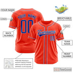 Blue Orange Baseball Jersey Tee for Men & Women - Add Your Team's Name, Number & Logo