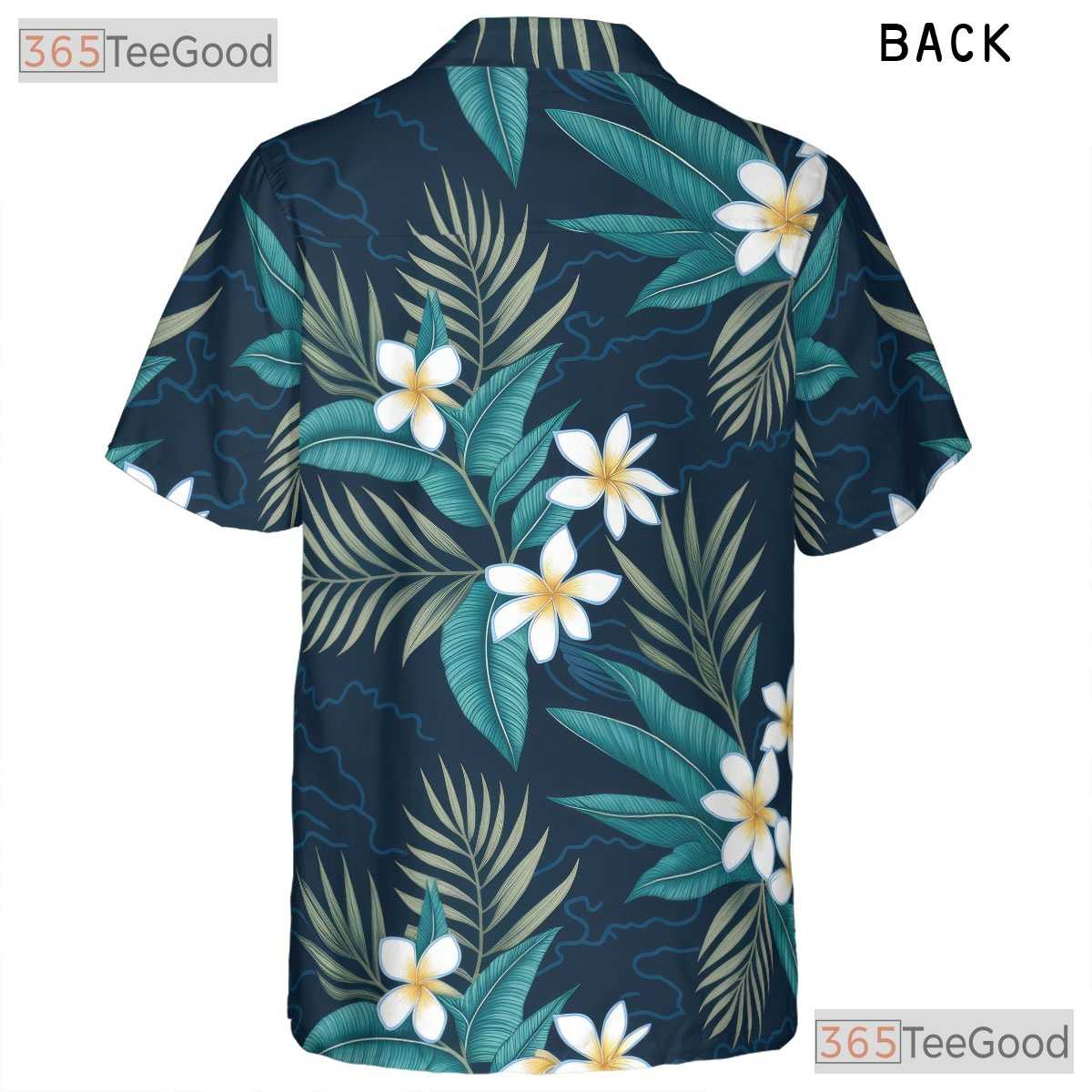 Blue Plumeria Floral Hawaiian Shirt- Unisex Tropical Beach Summer Aloha Top
