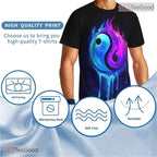 Blue Purple Yin Yang American Eagle 3D Graphic Printed Casual Unisex T-Shirt Top