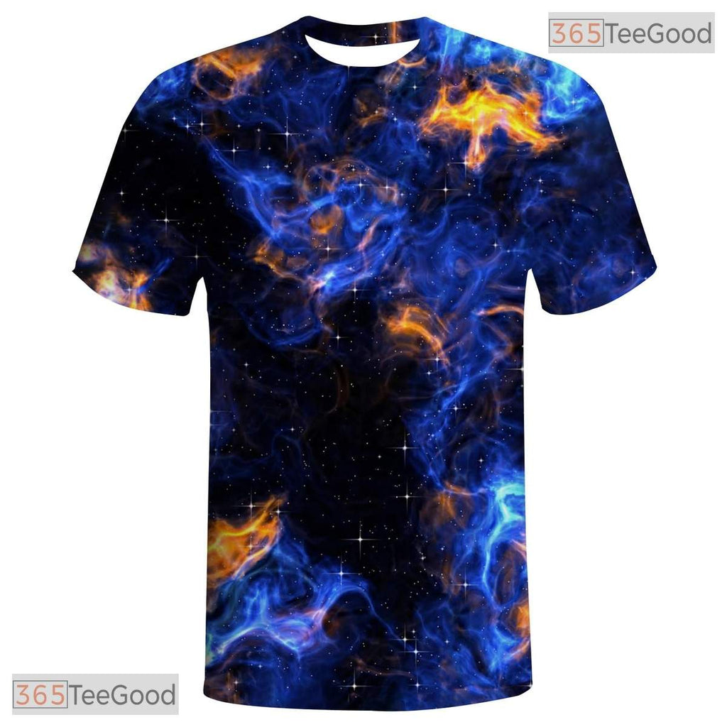 Blue Smoke American Flag Eagle 3D Graphic Printed Casual Unisex Tee Shirt Tops Style