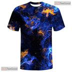 Blue Smoke American Flag Eagle 3D Graphic Printed Casual Unisex Tee Shirt Tops Style
