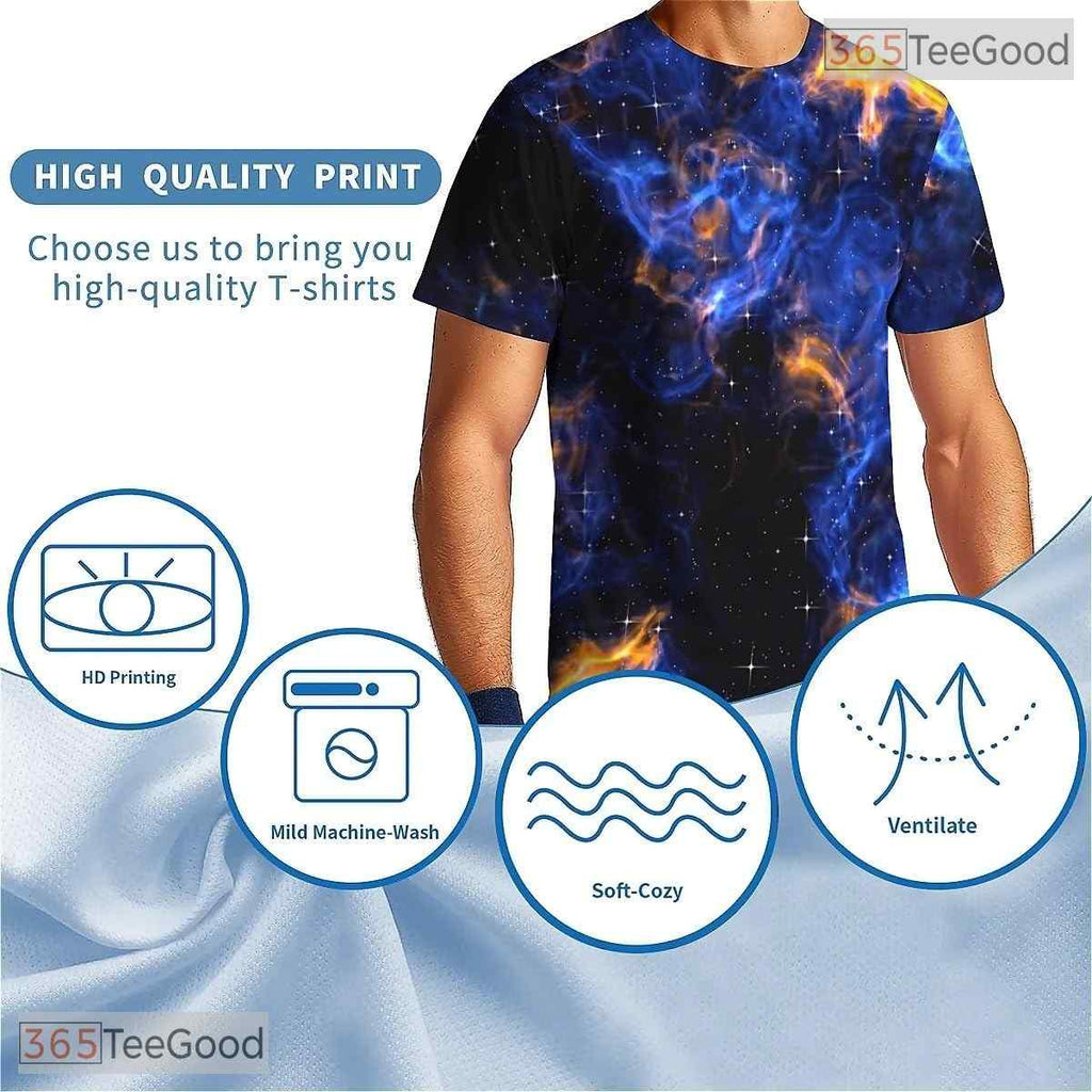 Blue Smoke American Flag Eagle 3D Graphic Printed Casual Unisex Tee Shirt Tops Style