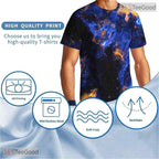 Blue Smoke American Flag Eagle 3D Graphic Printed Casual Unisex Tee Shirt Tops Style