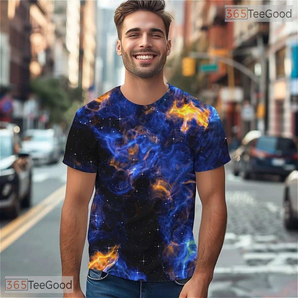 Blue Smoke American Flag Eagle 3D Graphic Printed Casual Unisex Tee Shirt Tops Style