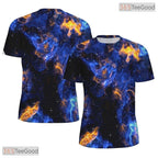 Blue Smoke American Flag Eagle 3D Graphic Printed Casual Unisex Tee Shirt Tops Style