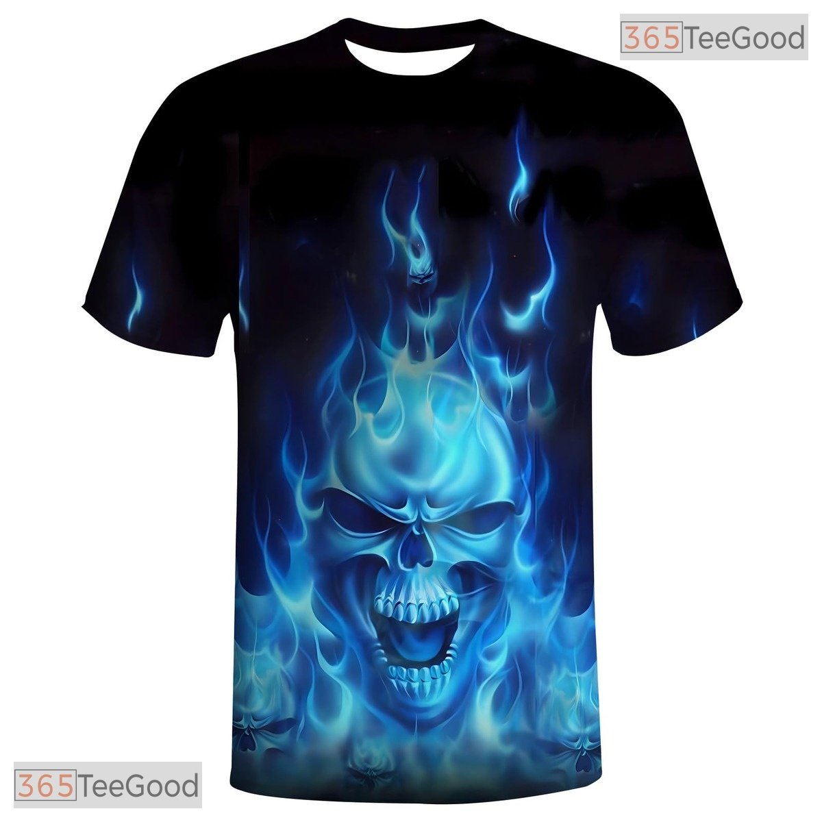 Blue Smoke Skull Basketball Graphic 3D Printed Short Sleeve Unisex Tee Shirt Styles
