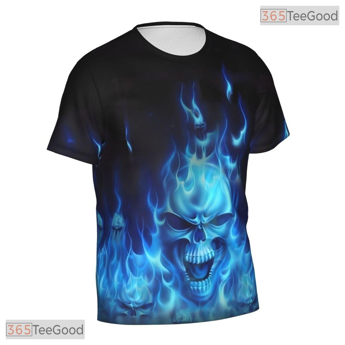 Blue Smoke Skull Basketball Graphic 3D Printed Short Sleeve Unisex Tee Shirt Styles