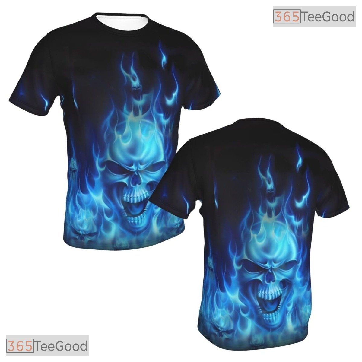 Blue Smoke Skull Basketball Graphic 3D Printed Short Sleeve Unisex Tee Shirt Styles
