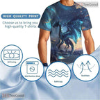 Blue Star Dragon American Flag Eagle 3D Graphic Printed Casual Unisex T-Shirt Tops