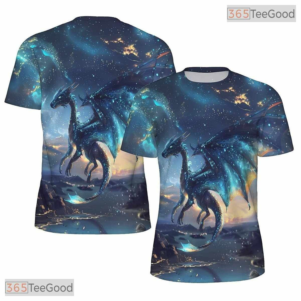 Blue Star Dragon American Flag Eagle 3D Graphic Printed Casual Unisex T-Shirt Tops