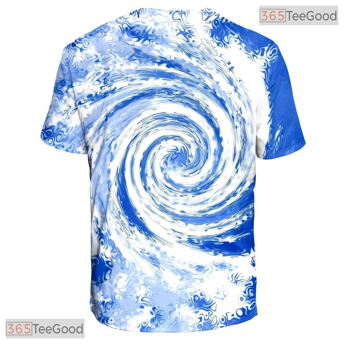 Retro Blue Tie Dye Pattern Graphic 3D Printed Casual Unisex Short Sleeve Shirt