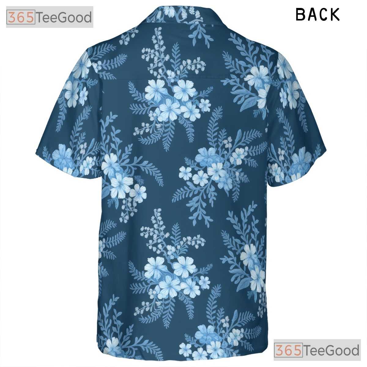 Blue Tropical Beach Floral Hawaiian Shirt- Unisex Aloha Button-Up Party Style
