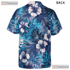 Blue Tropical Hibiscus Floral Aloha Beach Summer Hawaiian Tee Unisex Outfit