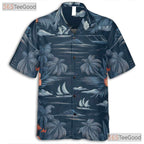 Blue Tropical Sunset Palm Aloha Beach Hawaiian Shirt Men Women Summer Outfit Top