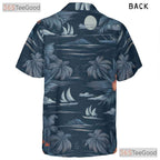 Blue Tropical Sunset Palm Aloha Beach Hawaiian Shirt Men Women Summer Outfit Top