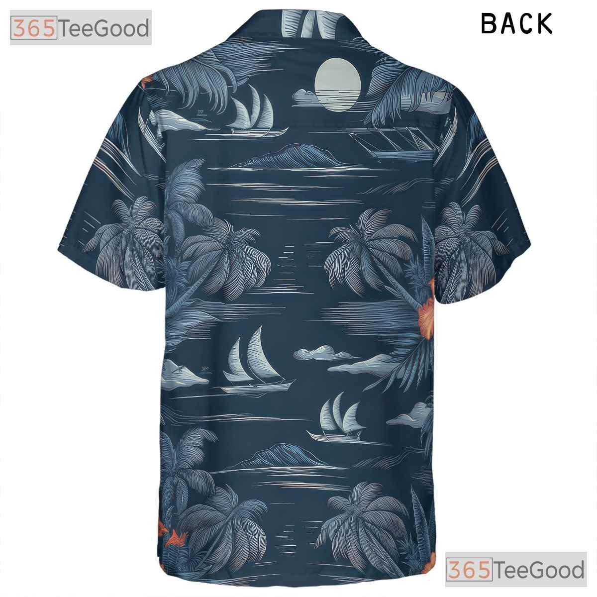 Blue Tropical Sunset Palm Aloha Beach Hawaiian Shirt Men Women Summer Outfit Top