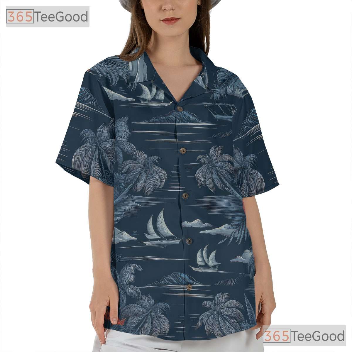 Blue Tropical Sunset Palm Aloha Beach Hawaiian Shirt Men Women Summer Outfit Top