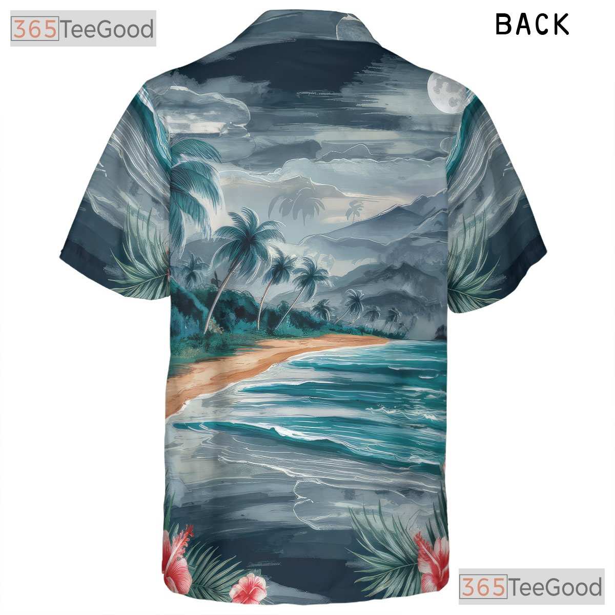 Blue Tropical Sunset Palm Tree Hawaiian Shirt Unisex Summer Beachwear Outfit Top