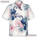 Blue Watercolor Toucan Tropical Floral Hawaiian Shirt Unisex Summer Beach Outfit