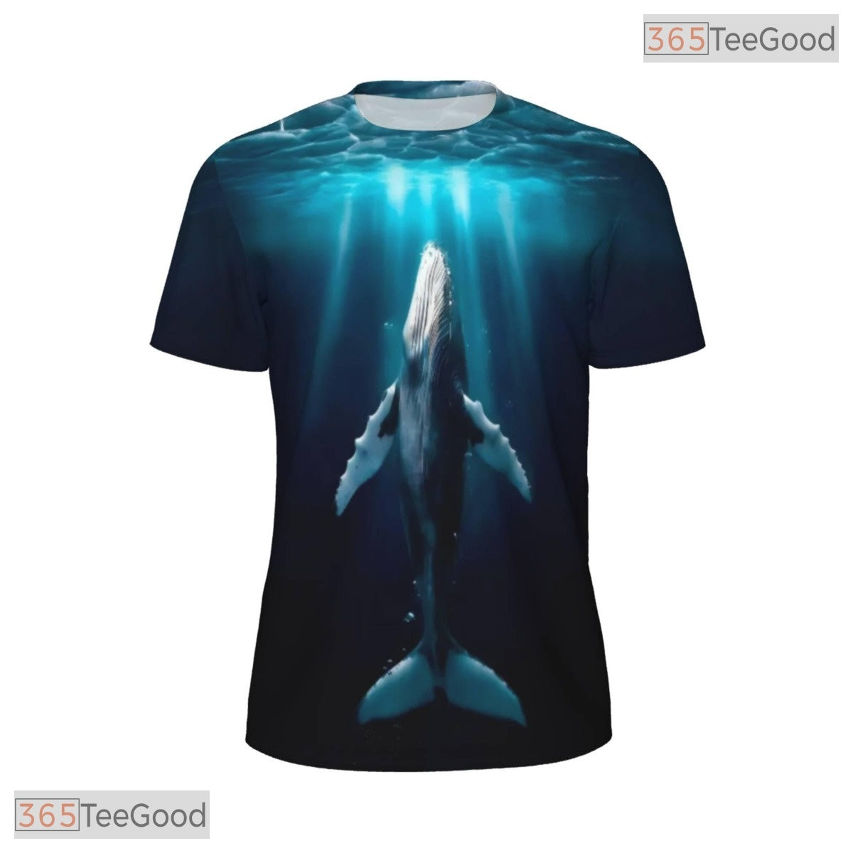 Ocean Blue Whale Animal Graphic Nature 3D Printed Casual Unisex Tee Shirt Top