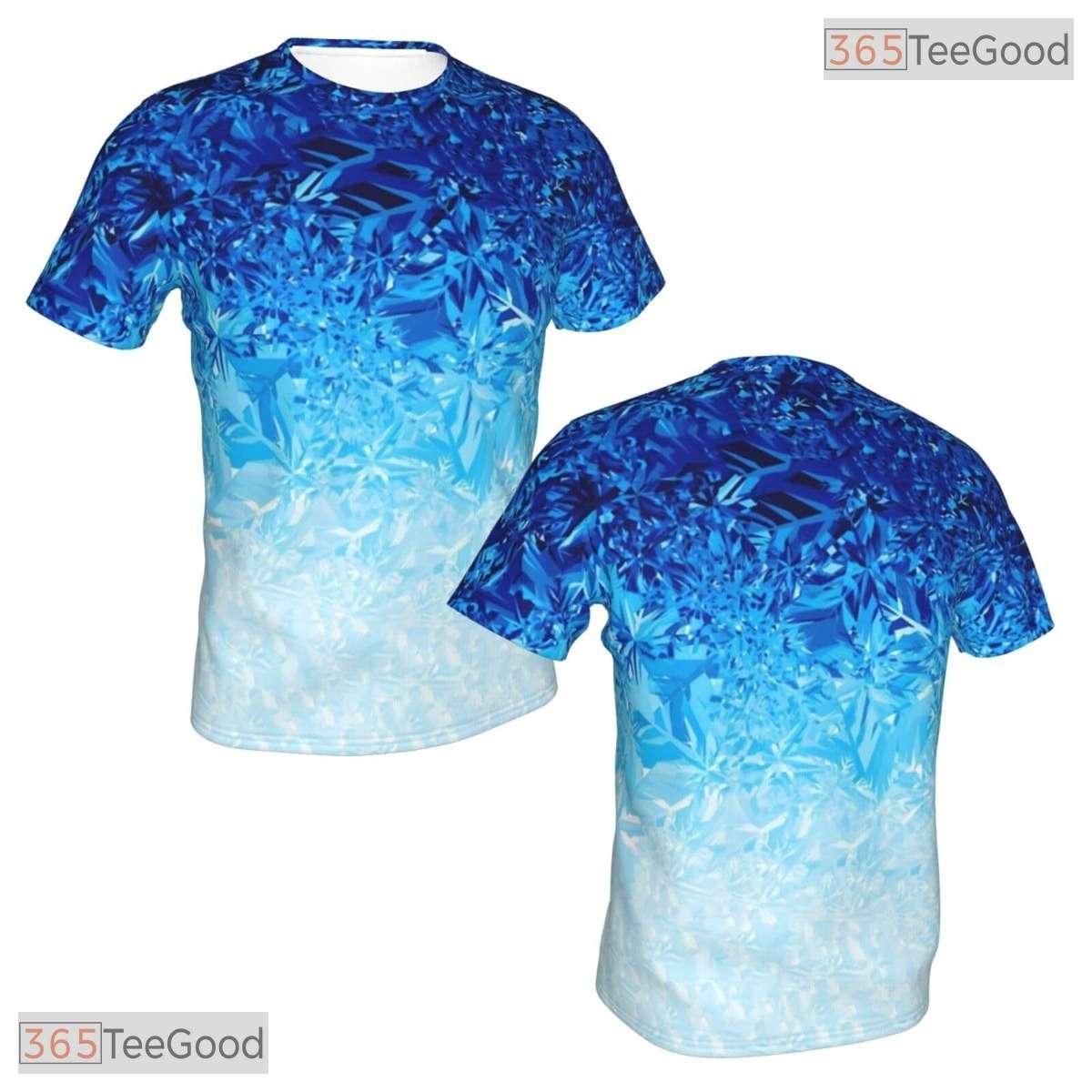 Blue White Ice Basketball Graphic Design 3D Printed Short Sleeve Unisex T-Shirt Top