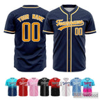Blue Yellow Baseball Jersey Tee for Men & Women - A vibrant look for casual comfort