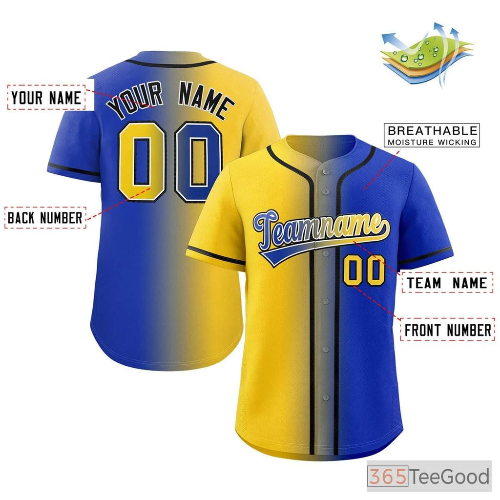 Blue, Yellow & Purple Baseball Jersey Tee for Men & Women - A vibrant blend for casual comfort