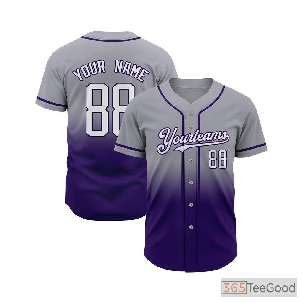 Blue & Gray Baseball Jersey Tee for Men & Women - A Modern Choice for Custom Designs