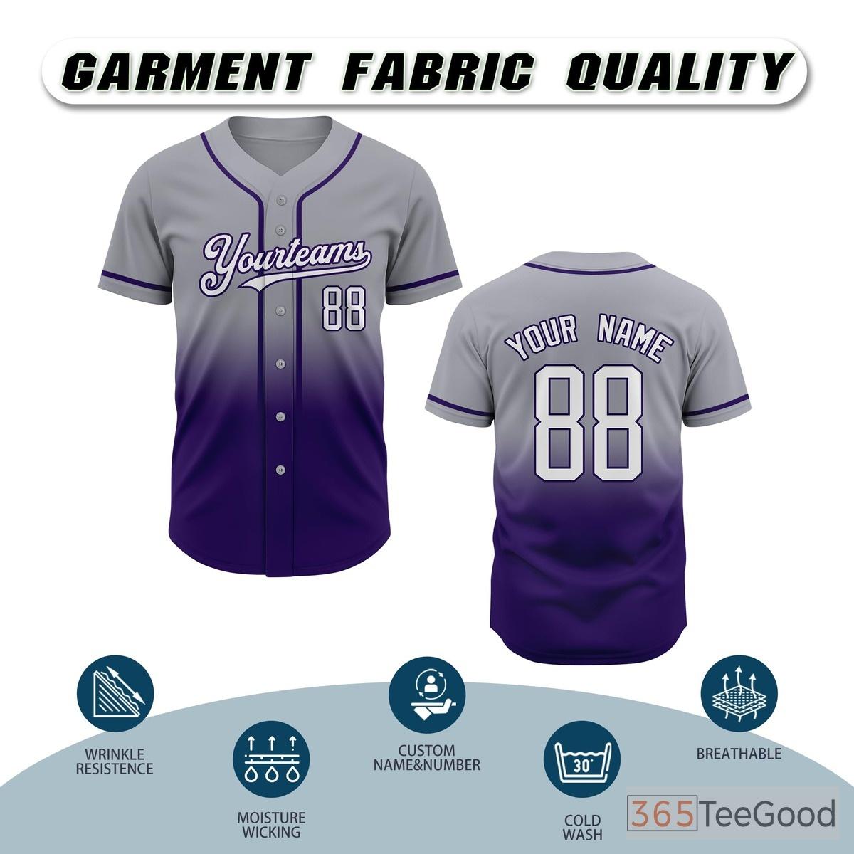 Blue & Gray Baseball Jersey Tee for Men & Women - A Modern Choice for Custom Designs