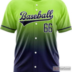 Blue & Green Baseball Jersey Tee for Men & Women - Design Your Custom Stitched Details