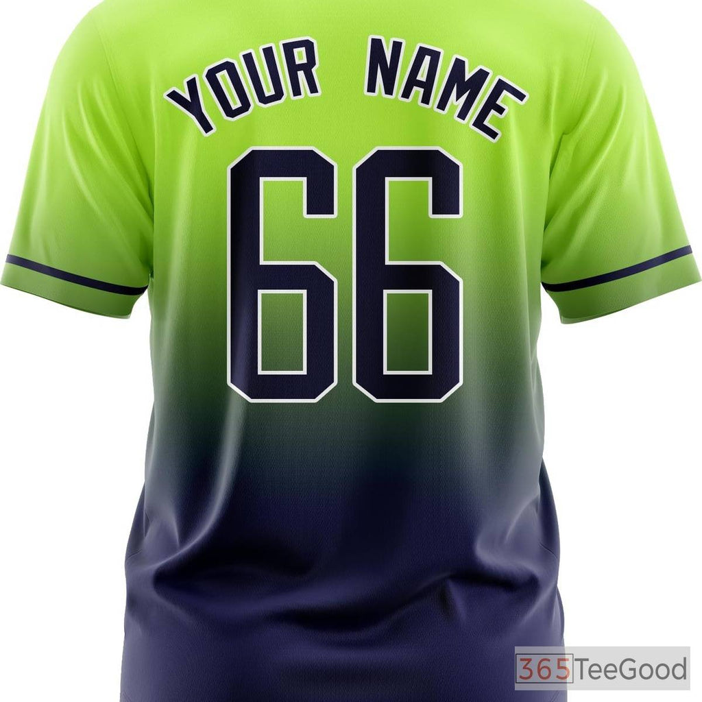 Blue & Green Baseball Jersey Tee for Men & Women - Design Your Custom Stitched Details