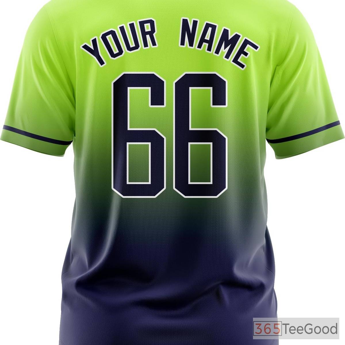 Blue & Green Baseball Jersey Tee for Men & Women - Design Your Custom Stitched Details