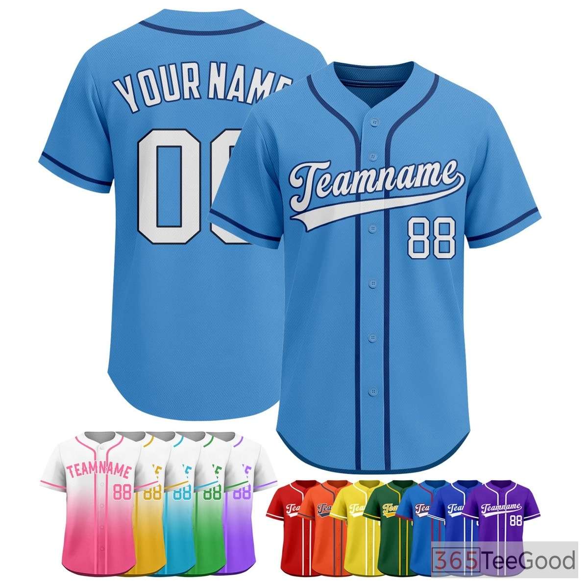 Blue & Navy Baseball Jersey Tee for Men & Women - A versatile base for custom apparel