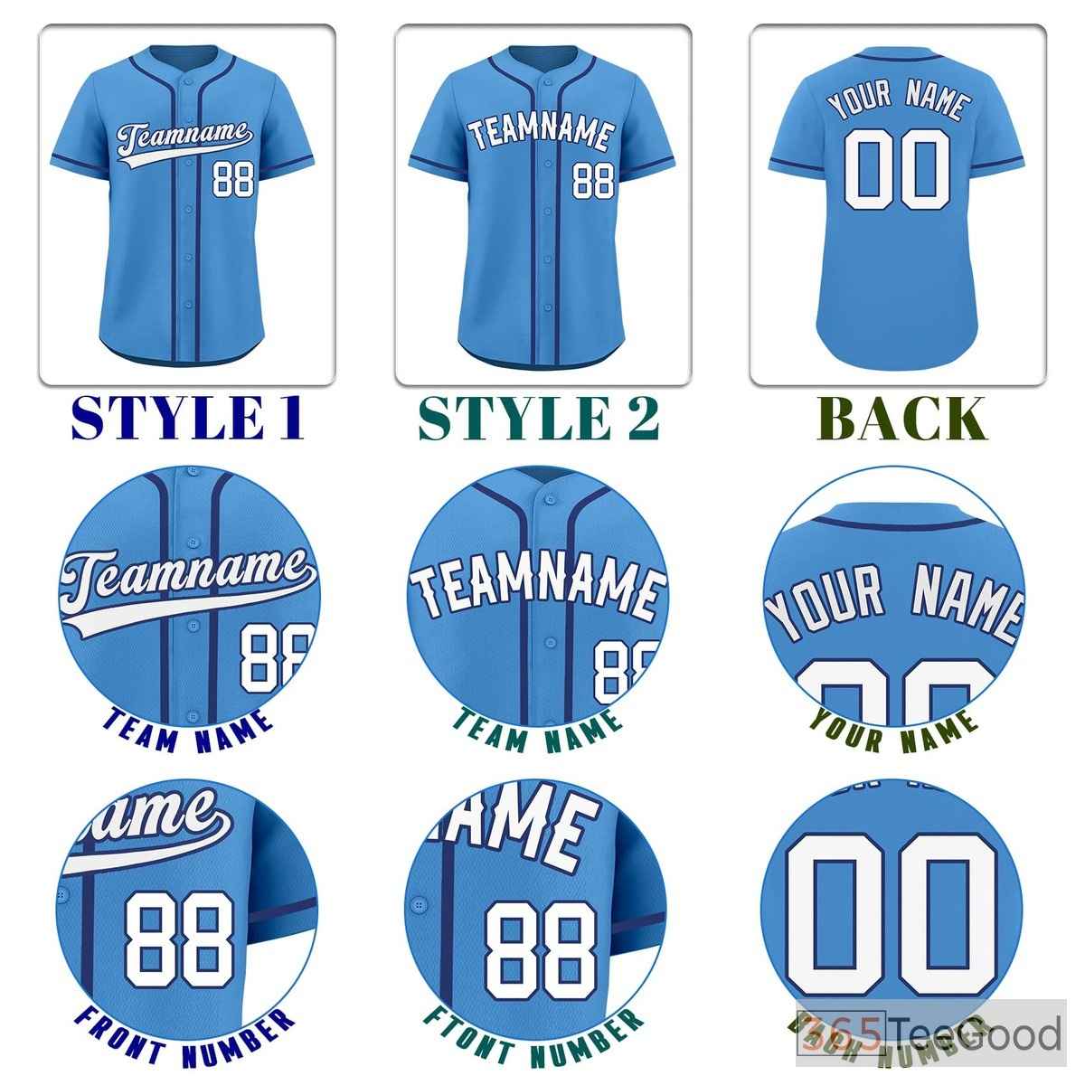 Blue & Navy Baseball Jersey Tee for Men & Women - A versatile base for custom apparel