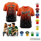 Blue & Orange Baseball Jersey Tee for Men & Women - Design Your Personalized Stitched Look