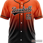 Blue & Orange Baseball Jersey Tee for Men & Women - Design Your Personalized Stitched Look
