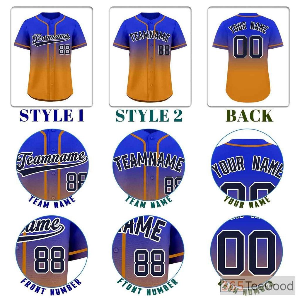 Blue & Orange Baseball Jersey Tee for Men & Women - Versatile for Your Custom Style