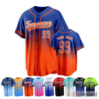 Blue & Orange Custom Baseball Jersey for Men & Women - Add Your Name & Number