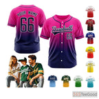 Blue & Pink Baseball Jersey Tee - Personalized with Your Name, Number & Logo