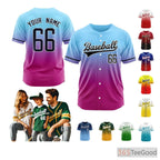 Blue & Pink Baseball Jersey Tee for Men & Women - Design Your Custom Look