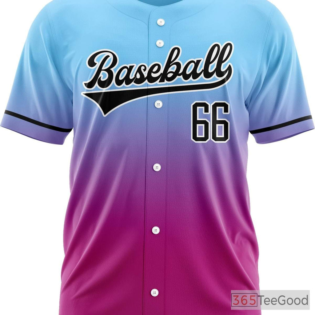 Blue & Pink Baseball Jersey Tee for Men & Women - Design Your Custom Look