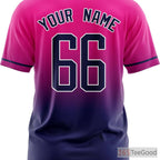 Blue & Pink Baseball Jersey Tee - Personalized with Your Name, Number & Logo