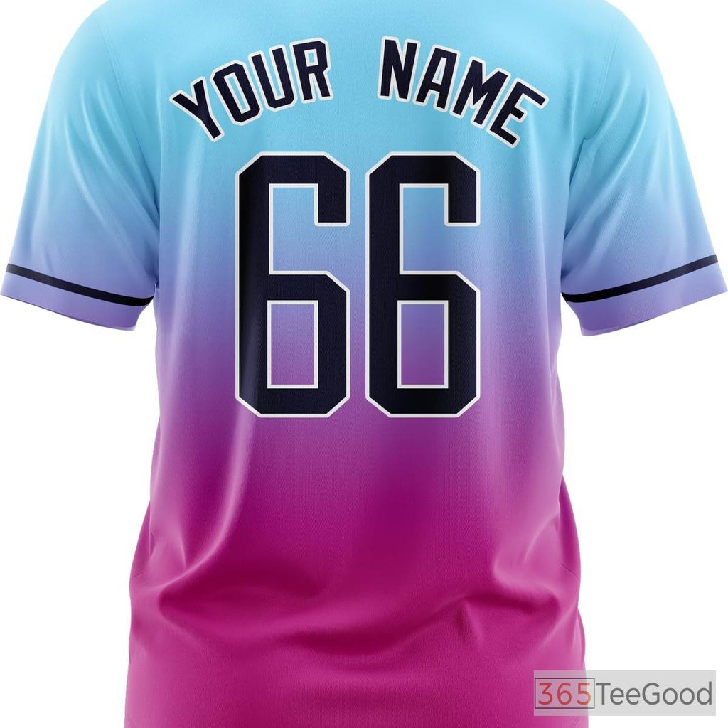 Blue & Pink Baseball Jersey Tee for Men & Women - Design Your Custom Look