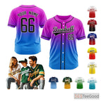 Blue & Purple Baseball Jersey Tee for Men & Women - Design Your Stitched Player Look